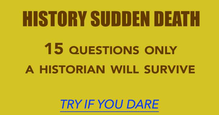 History Sudden Death Quiz