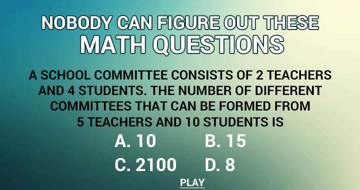 Banner for If this question is too difficult for you, then you don't have a chance in this math quiz!