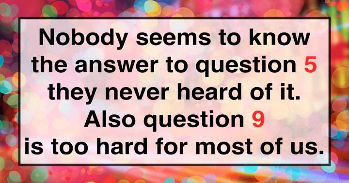 Quiz testing general knowledge