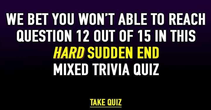 Banner for Sudden End Quiz is challenging.