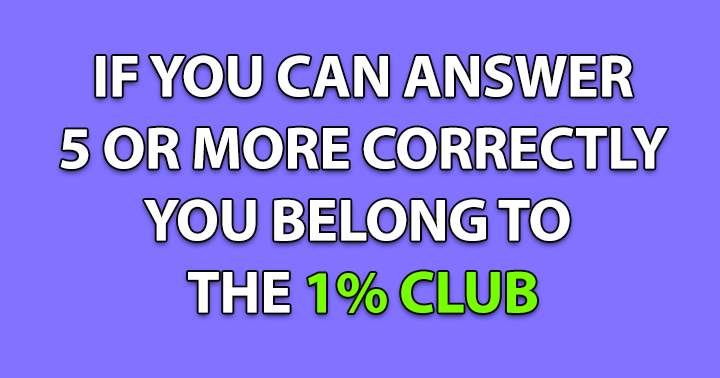 Do you belong to the 1% club?