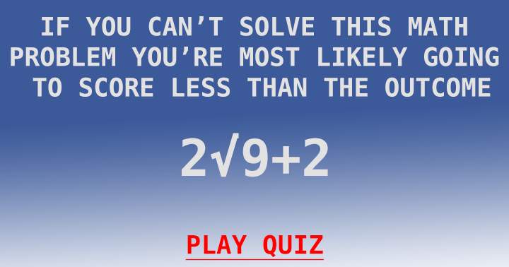 You only stand a chance if you can solve this equation